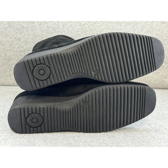 La Canadienne Waterproof Black Suede Ankle Wedge Boots 12438 Pull On - Size 7.5 - Picture 8 of 9